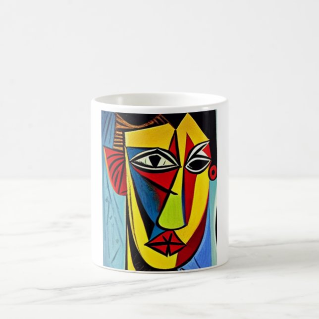Taza de café con arte abstracto (Centro)