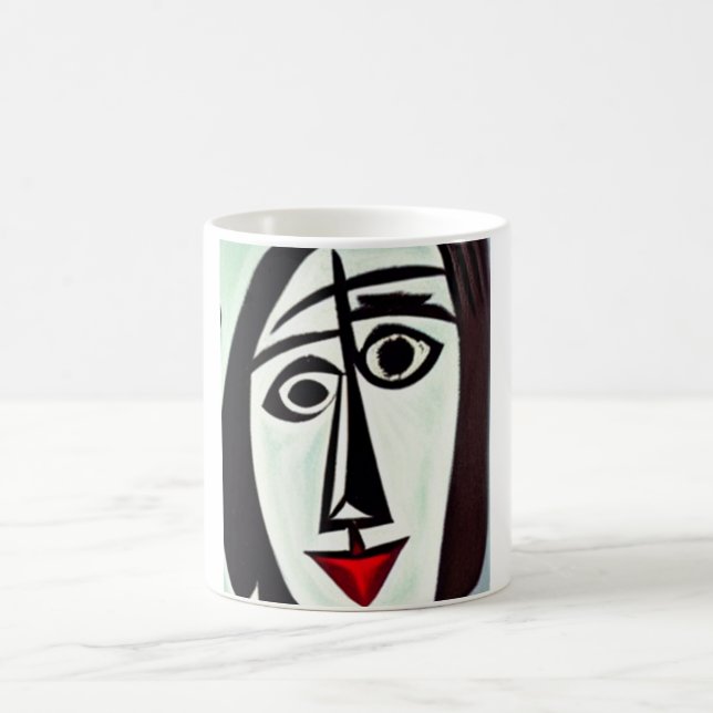 Taza de café con arte abstracto (Centro)