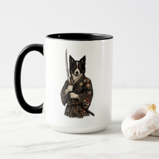 Taza de café con arte de fantasia de perro guerrer