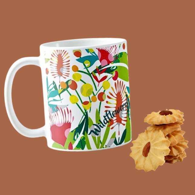 Taza de café con arte de flores silvestres vibrant (Subido por el creador)