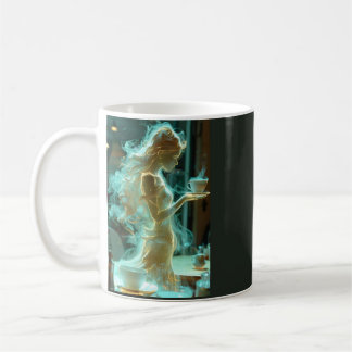 Taza de café con arte de humo de fantasía mujer br