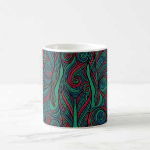 Taza de café con arte de línea de joyas de silueta