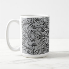 Taza de café con arte de mandala bohemio