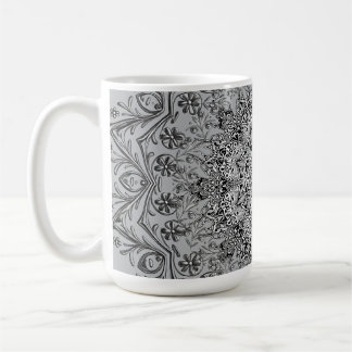 Taza de café con arte de mandala bohemio