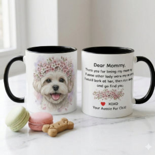 Taza de café con arte en acuarela de corona de flo