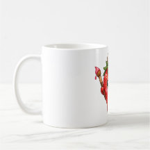 Taza de café con artista de fresa linda pintando