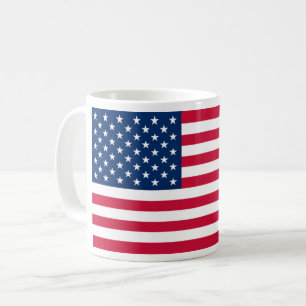 Taza de café con bandera americana