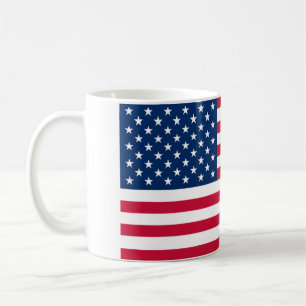 Taza de café con bandera americana