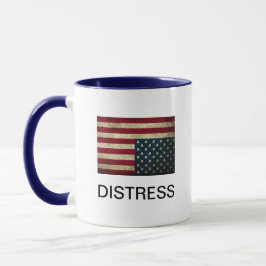 Taza de café con bandera estadounidense en señal d