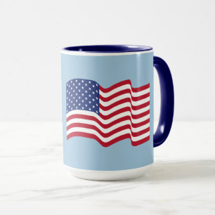 Taza de café con bandera estadounidense patriótica
