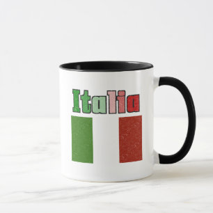 Taza de café con bandera vintage de Italia