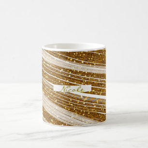 Taza de café con brillo blanco y glamour de purpur