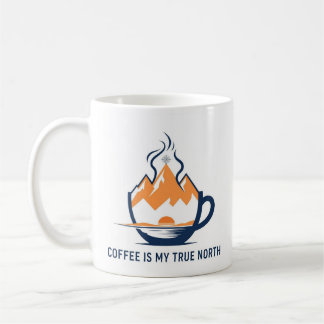 Taza de café con brújula – Verdadero Norte