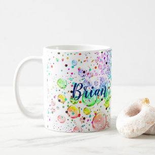 Taza de café con burbujas de colores personalizada