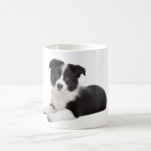 Taza de café con cachorro de Border Collie adorabl