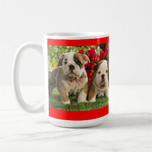 Taza de café con cachorro de Bulldog Inglés