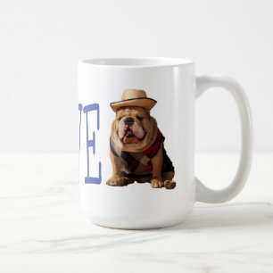 Taza de café con cachorro de Bulldog inglés amoros
