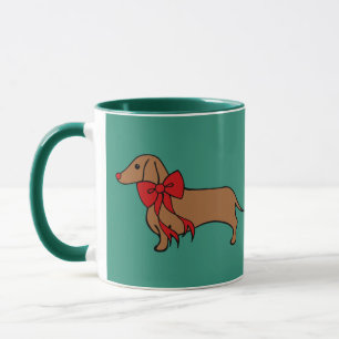 Taza de café con cachorro de Navidad Dachshund