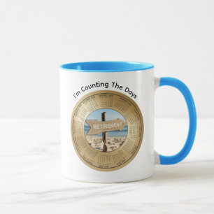 Taza de café con calendario de jubilación 2026