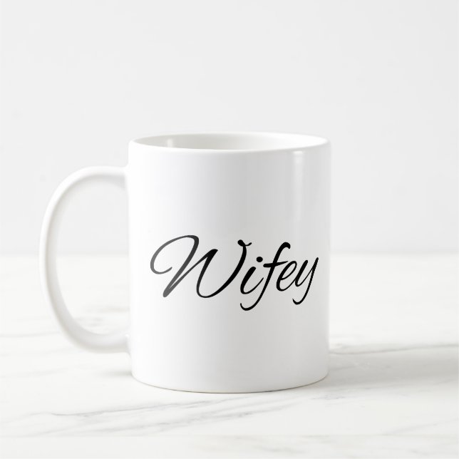 Taza de café con caligrafía de Esposa (Izquierda)