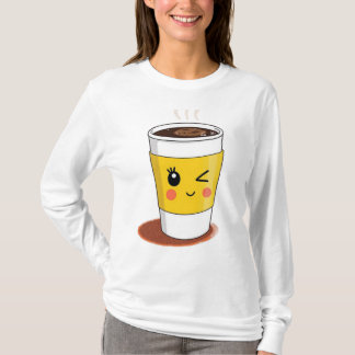 Taza de café con camiseta de guiñar un ojo