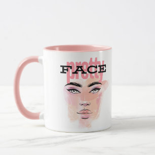 Taza de café con cara bonita abstracta