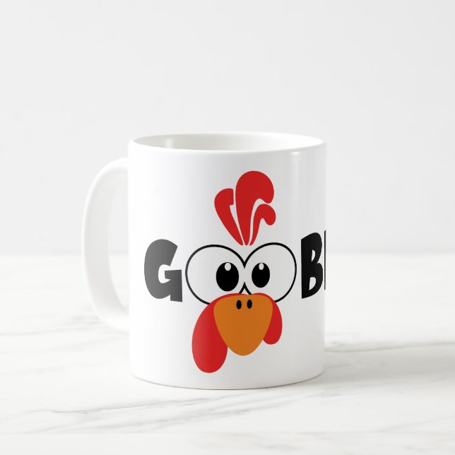 Taza de café con cara de pavo que grazna (Anverso izquierdo)