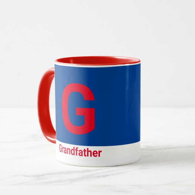 Taza De Café Con Carta De Abuelo Moderno (Anverso izquierdo)