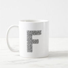 Taza De Café Con Carta F Regalo Personalizada