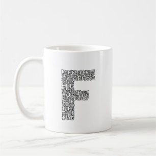 Taza De Café Con Carta F Regalo Personalizada