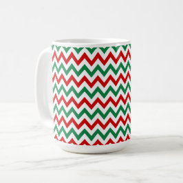 Taza de café con Chevron de Navidad Rojo y Verde