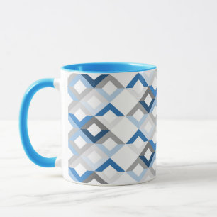 taza de café con chevrones azules