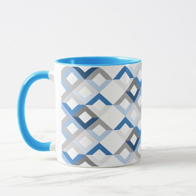 taza de café con chevrones azules (Izquierda)