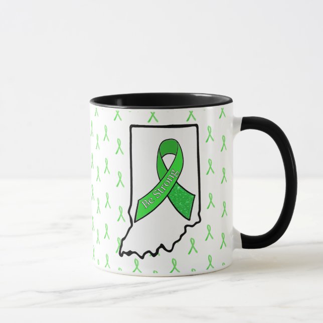 Taza de café con cinta de concienciación sobre la  (Derecha)