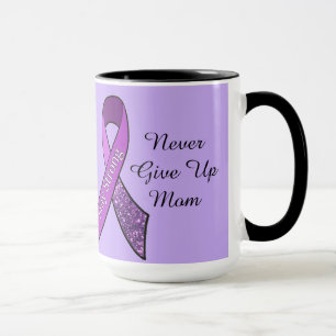 Taza de café con cinta morada de concienciación so