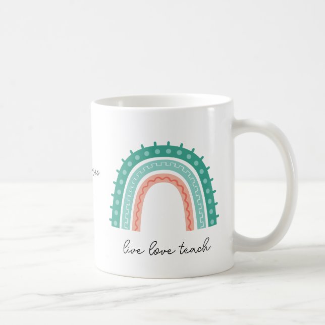 taza de café con cita de arcoíris personalizable (Derecha)