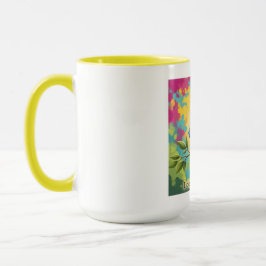 Taza de café con cita de pájaro azul