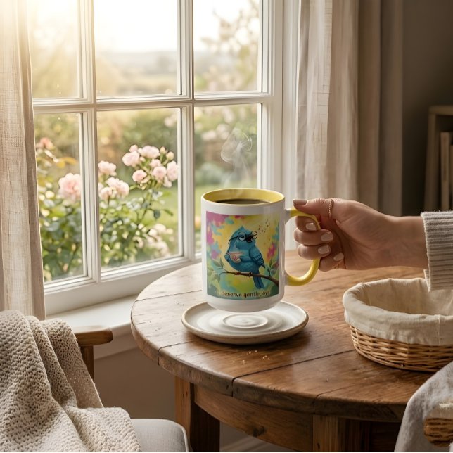 Taza de café con cita de pájaro azul (Subido por el creador)