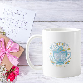Taza de café con cita del Día de la Madre en acuar