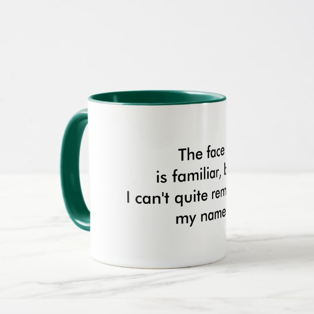 Taza De Café Con Cita Divertida Cara Familiar (Anverso izquierdo)