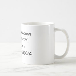 Taza de café con cita divertida de camión de comid