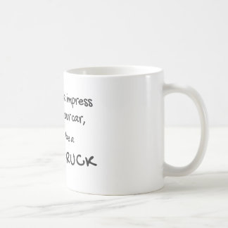 Taza de café con cita divertida de camión de comid