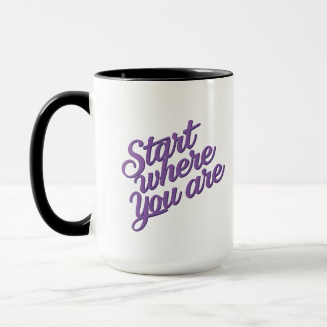 Taza de café con cita inspiradora  (Izquierda)