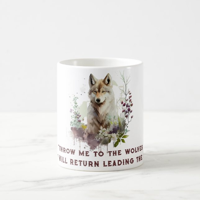 Taza de café con cita personalizada de lobo (Centro)