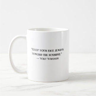Taza de café con cita positiva de Walt Whitman