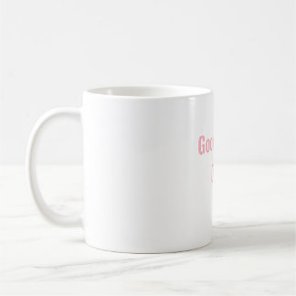 Taza de café con cita positiva en rosa Sólo buenas