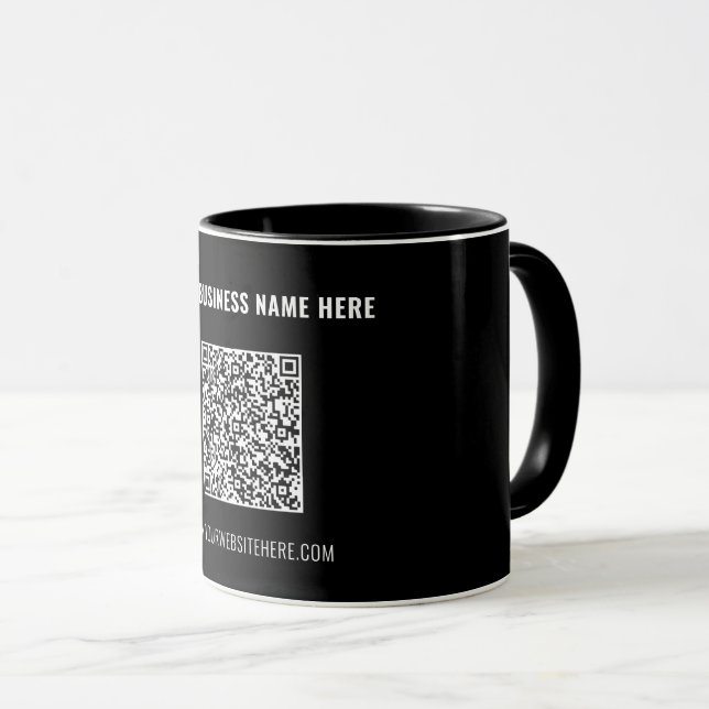 Taza de café con código QR de marca promocional de (Anverso derecho)