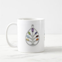 Taza de café con colgante de plata del Árbol de la