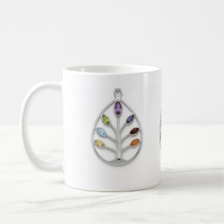 Taza de café con colgante de plata del Árbol de la