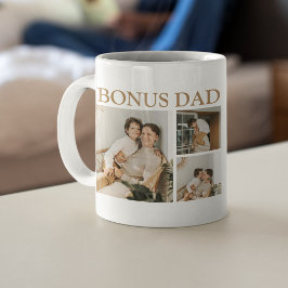 Taza de café con collage de 6 fotos del moderno pa